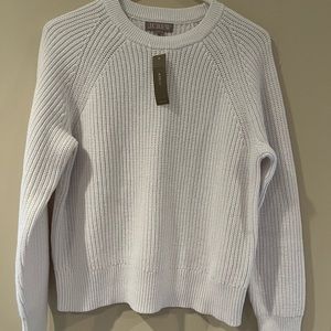 NEW cotton fisherman sweater in salt spray white.size S
